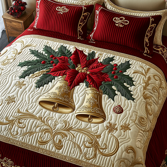 Christmas Poinsettia Bell TAI141124112 Quilt Bedding Set