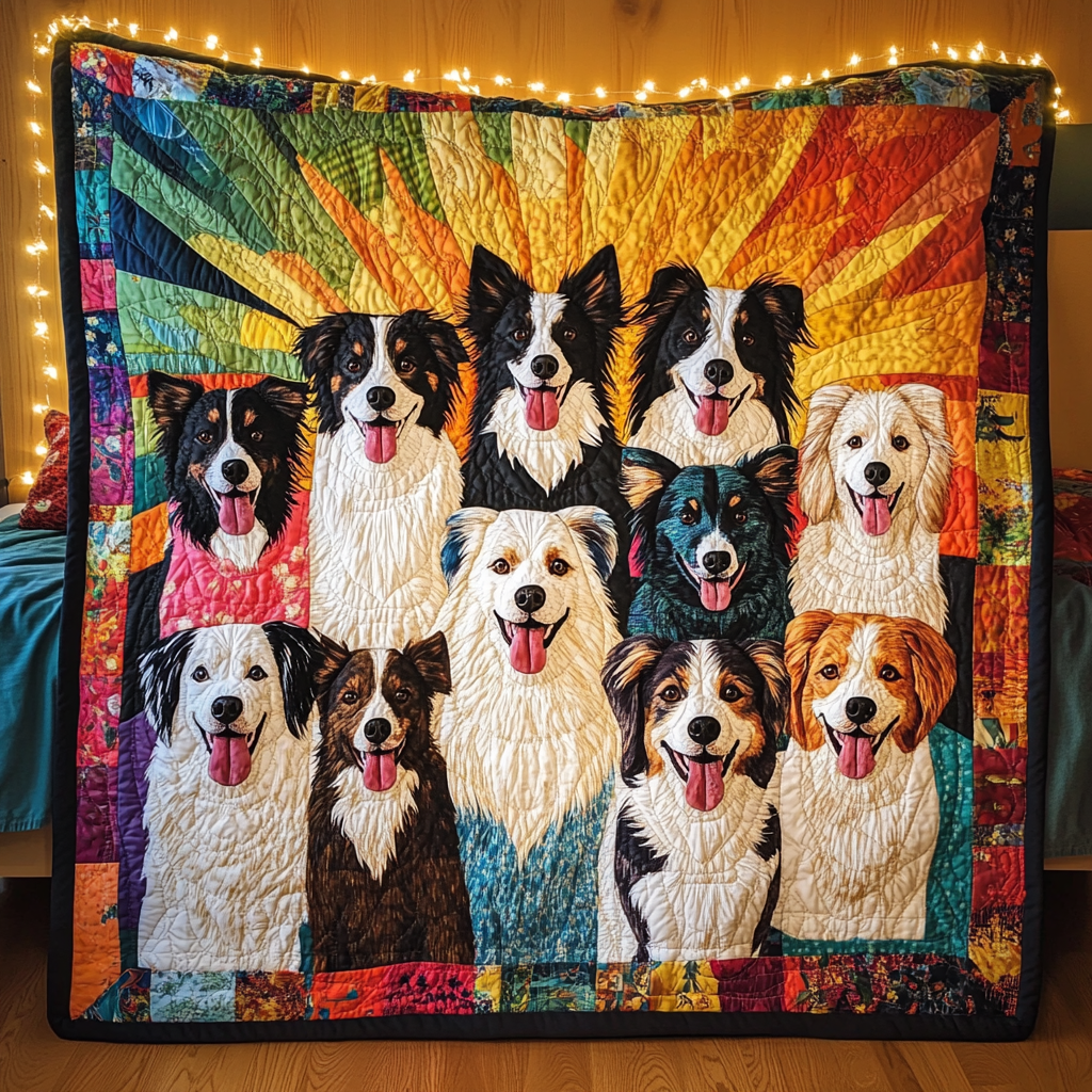 Border Collie TAI181024064 Quilt Blanket