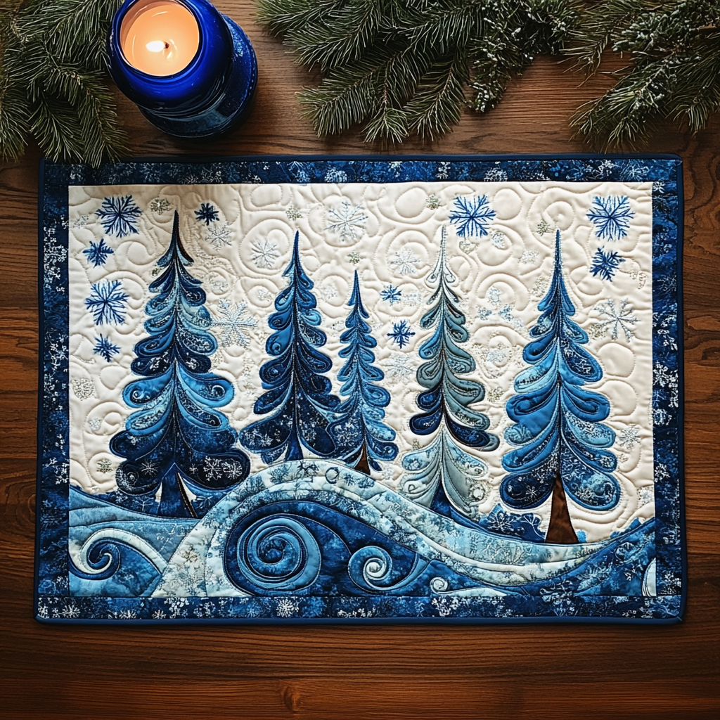 Winter Forest TAI111124292 Quilted Placemats