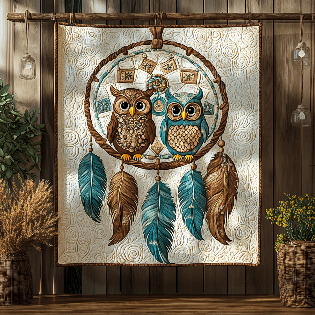 Owl Dreamcatcher DAI241224421 Quilt Blanket