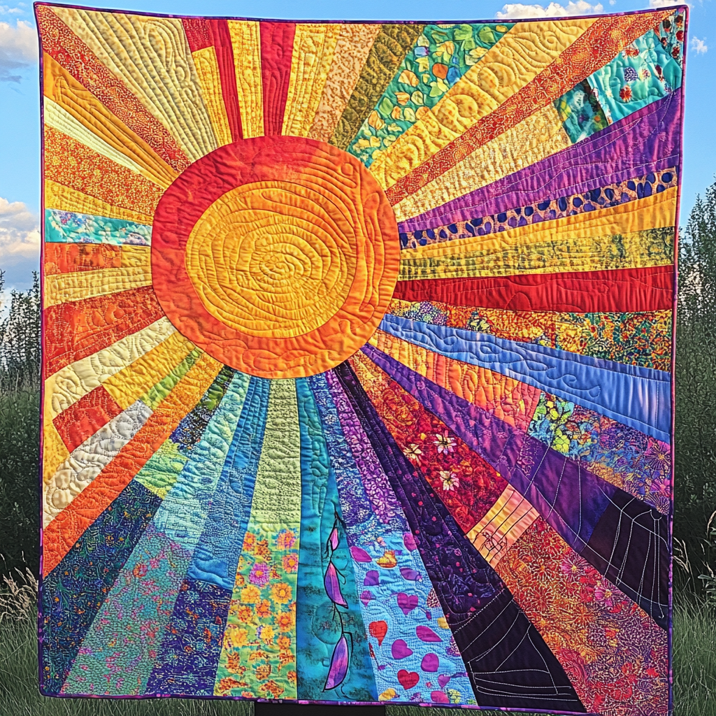 Hippie Sun TAI021024292 Quilt Blanket