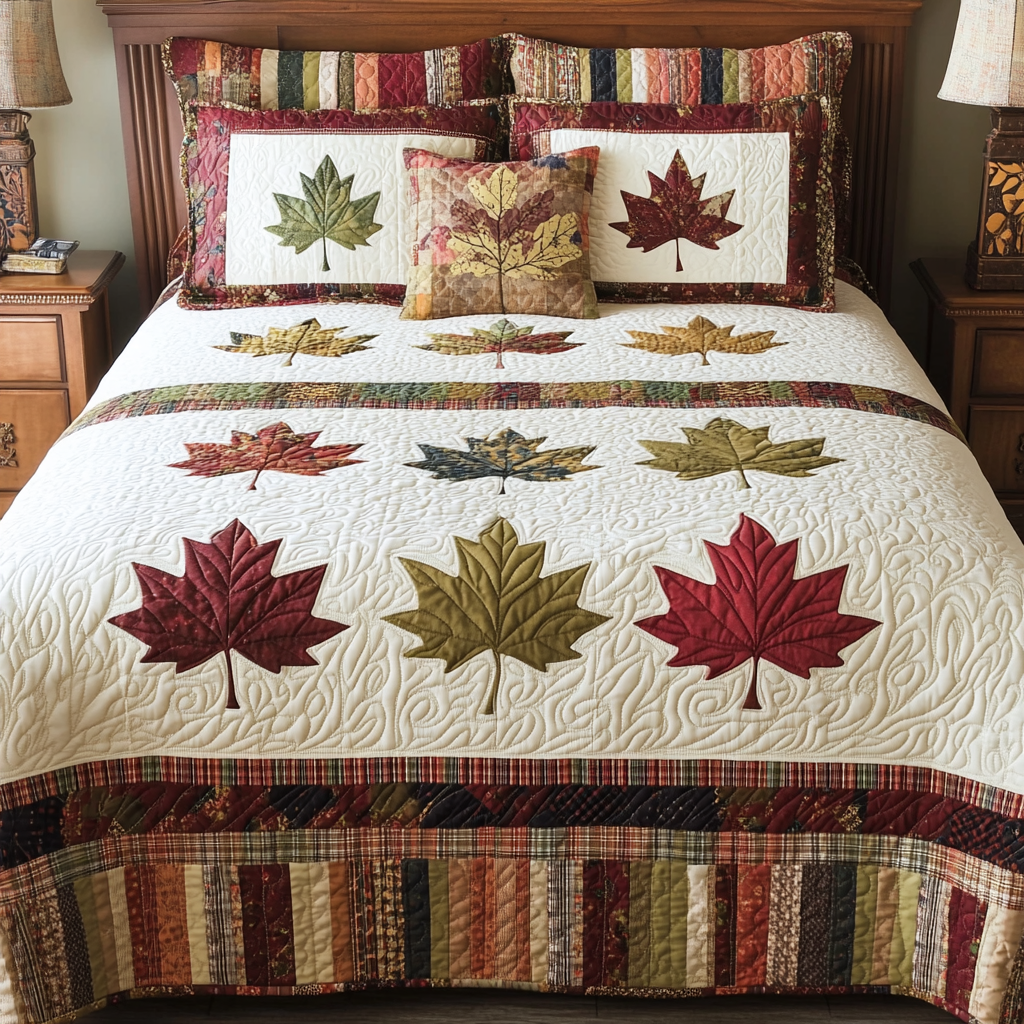 Maple Leaves DAI280824043 Quilt Bedding Set