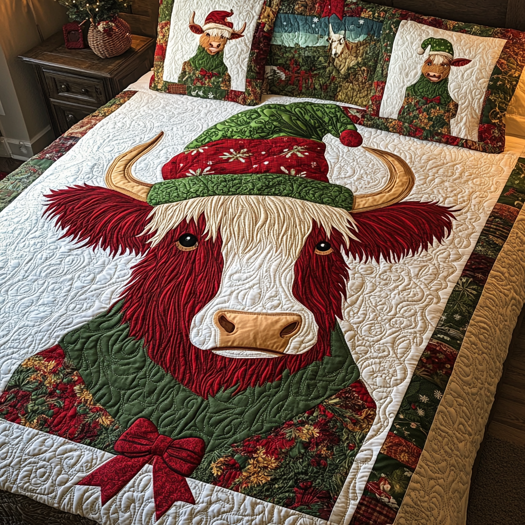 Christmas Highland Cow DAI181124024 Quilt Bedding Set