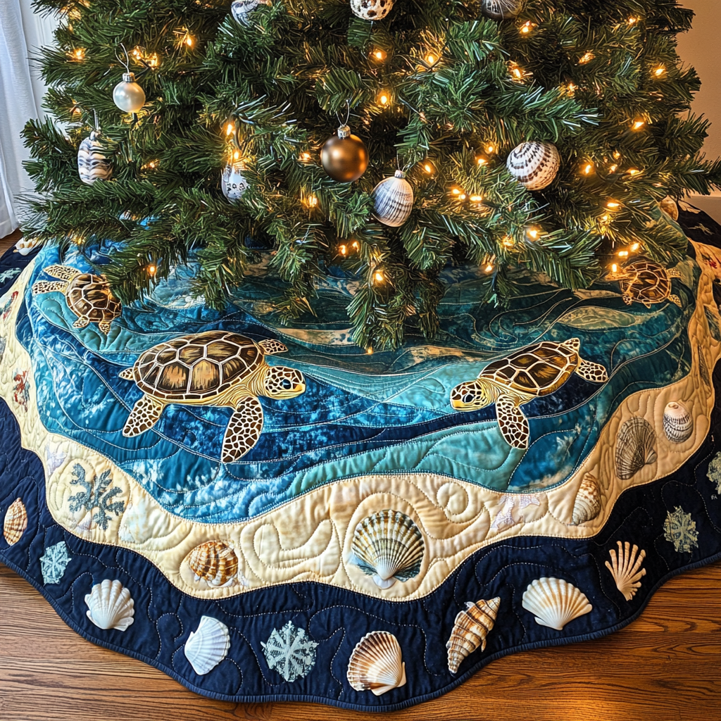 Sea Turtle TAI201124493 Quilted Tree Skirt