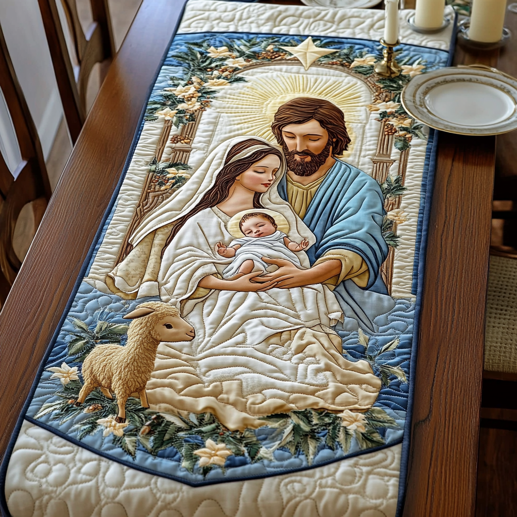 Nativity Scene TAI021024333 Quilted Table Runner