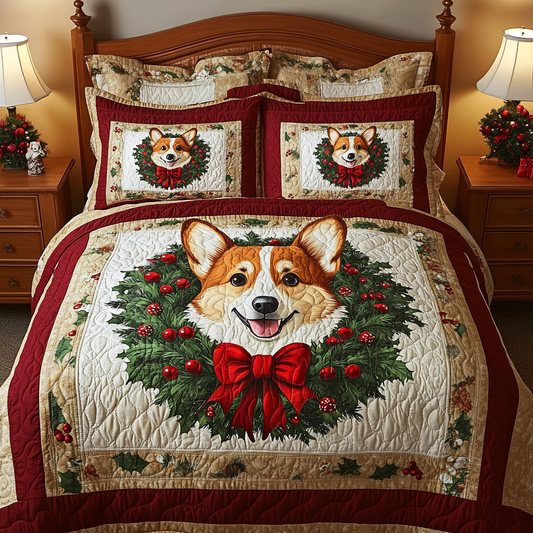 Christmas Corgi TAI111124104 Quilt Bedding Set