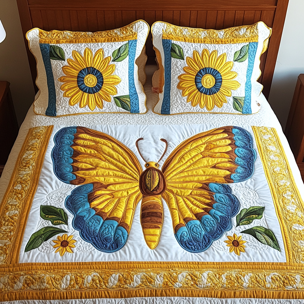 Sunflower Butterfly DAI280824143 Quilt Bedding Set