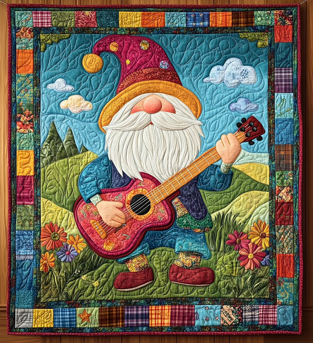 Gnome Guitarist DAI241224340 Quilt Blanket