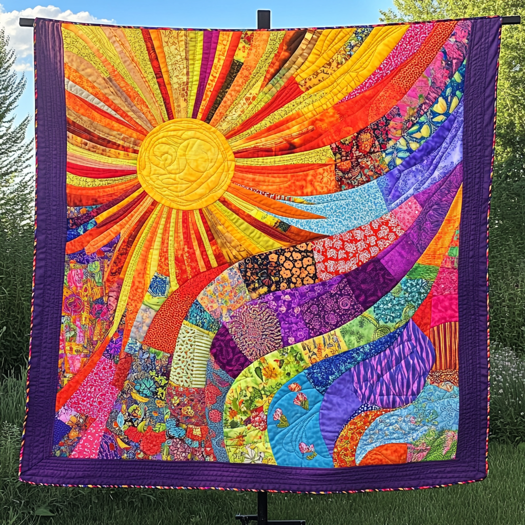 Hippie Sun TAI021024287 Quilt Blanket