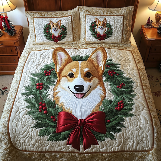 Christmas Corgi TAI111124109 Quilt Bedding Set