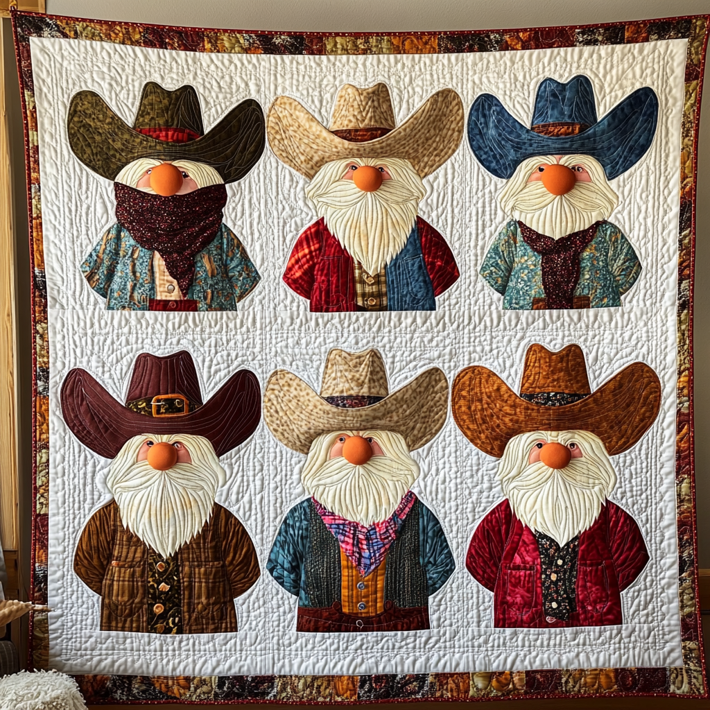 Cowboy Gnome DAI241224376 Quilt Blanket