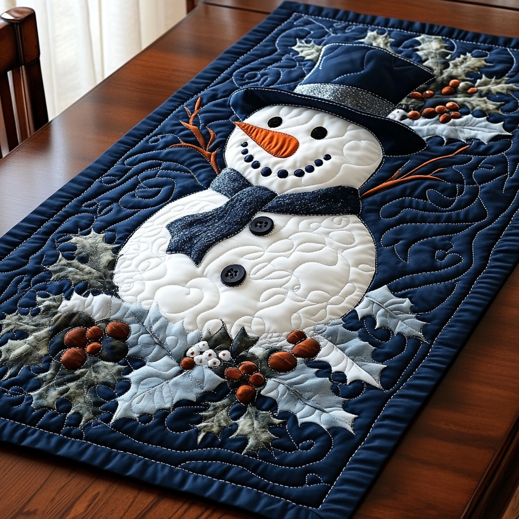 Christmas Snowman TAI141124258 Quilted Table Runner