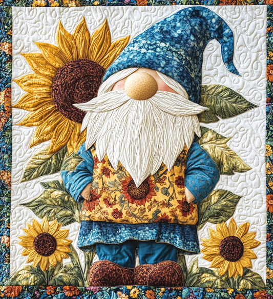 Sunflower Gnome DAI241224475 Quilt Blanket