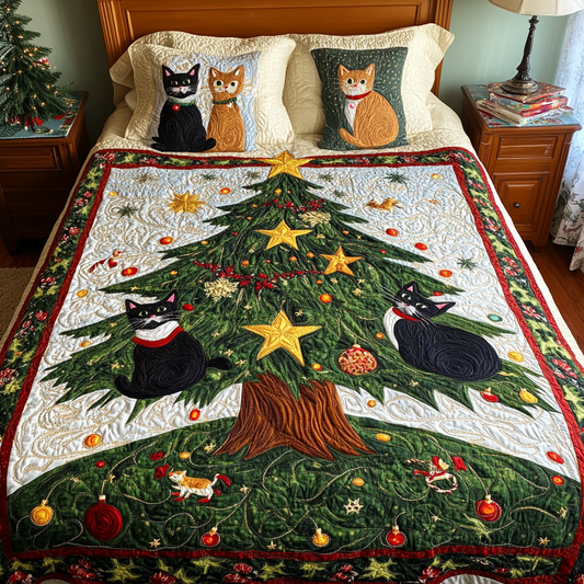 Christmas Tree Cat DAI231124090 Quilt Bedding Set