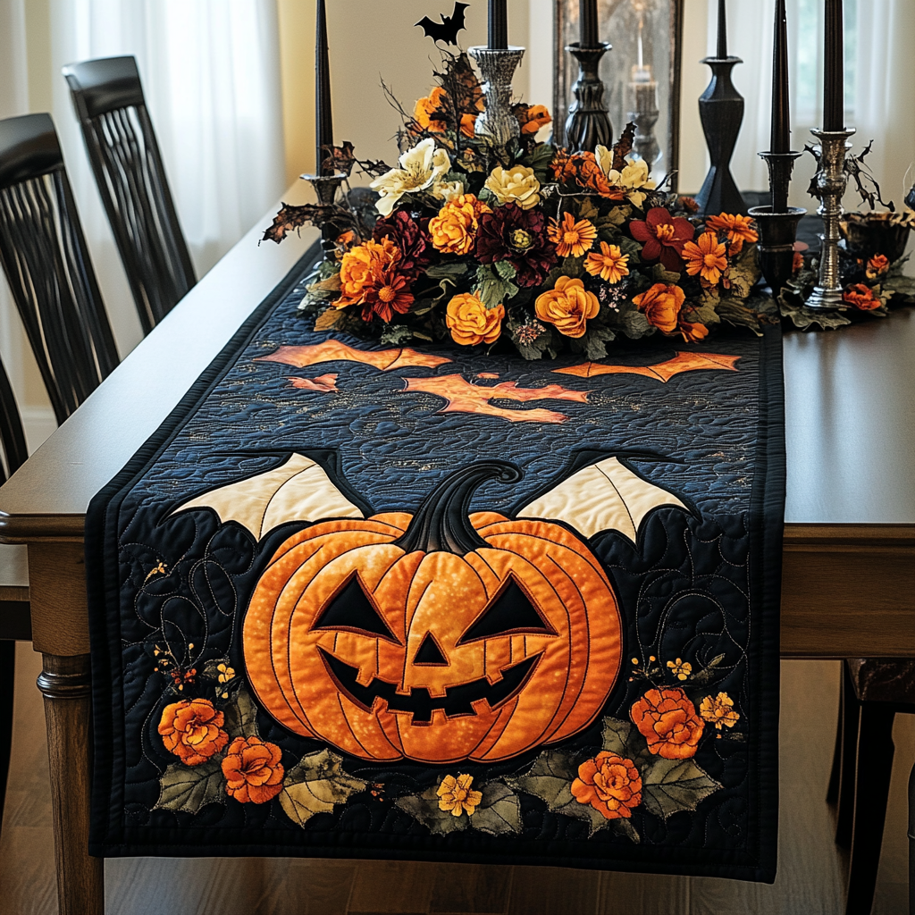 Halloween Pumpkin TAI021024210 Quilted Table Runner