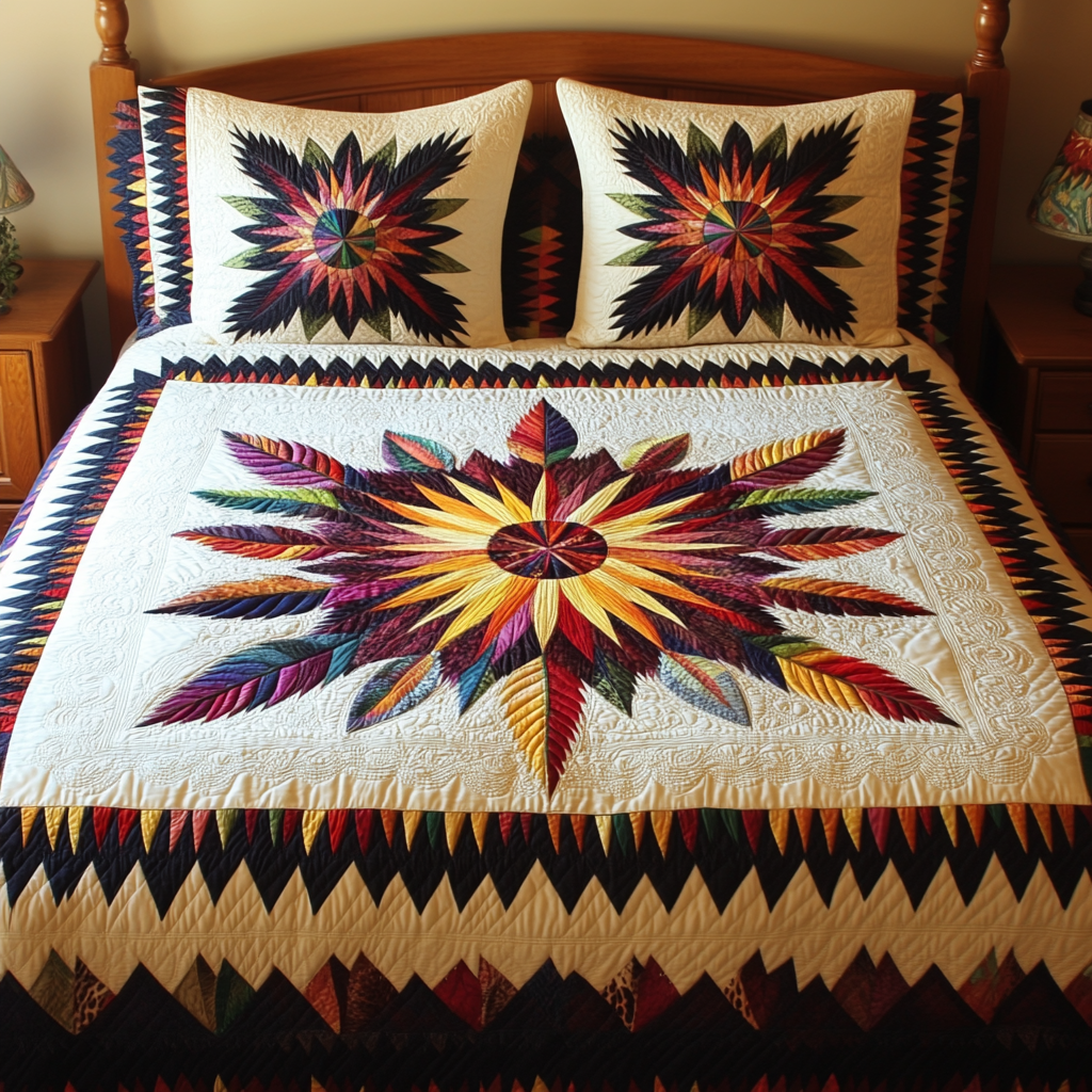 Native American Feather Star DAI171224209 Quilt Bedding Set