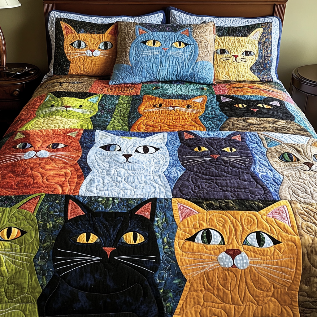 Cat TAI041024579 Quilt Bedding Set