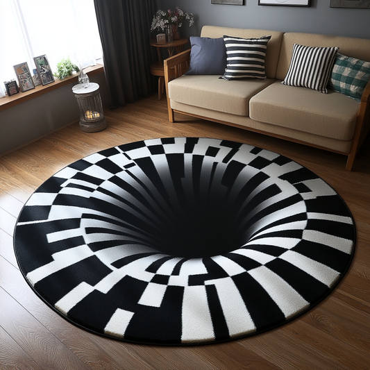 3D Hole TAI251124354 Round Area Rug