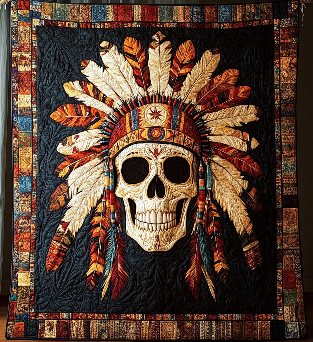 Native American Skull DAI301224058 Quilt Blanket