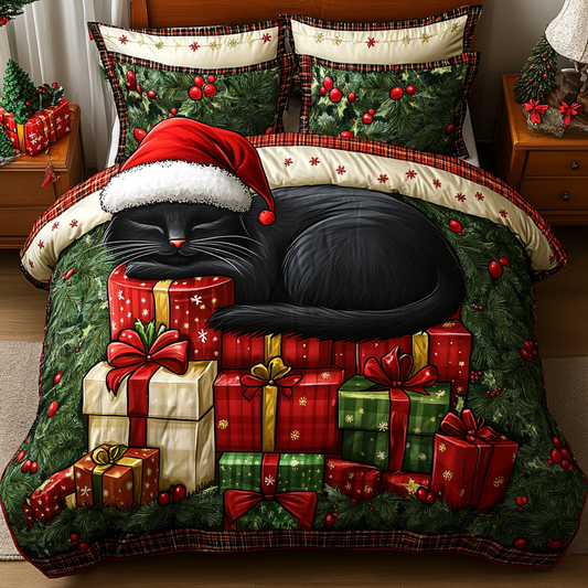 Christmas Sleepy Cat TAI201124223 Quilt Bedding Set