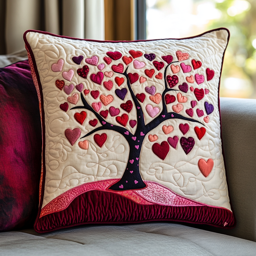 Tree Of Hearts DAI301224176 Quilted Pillow Case