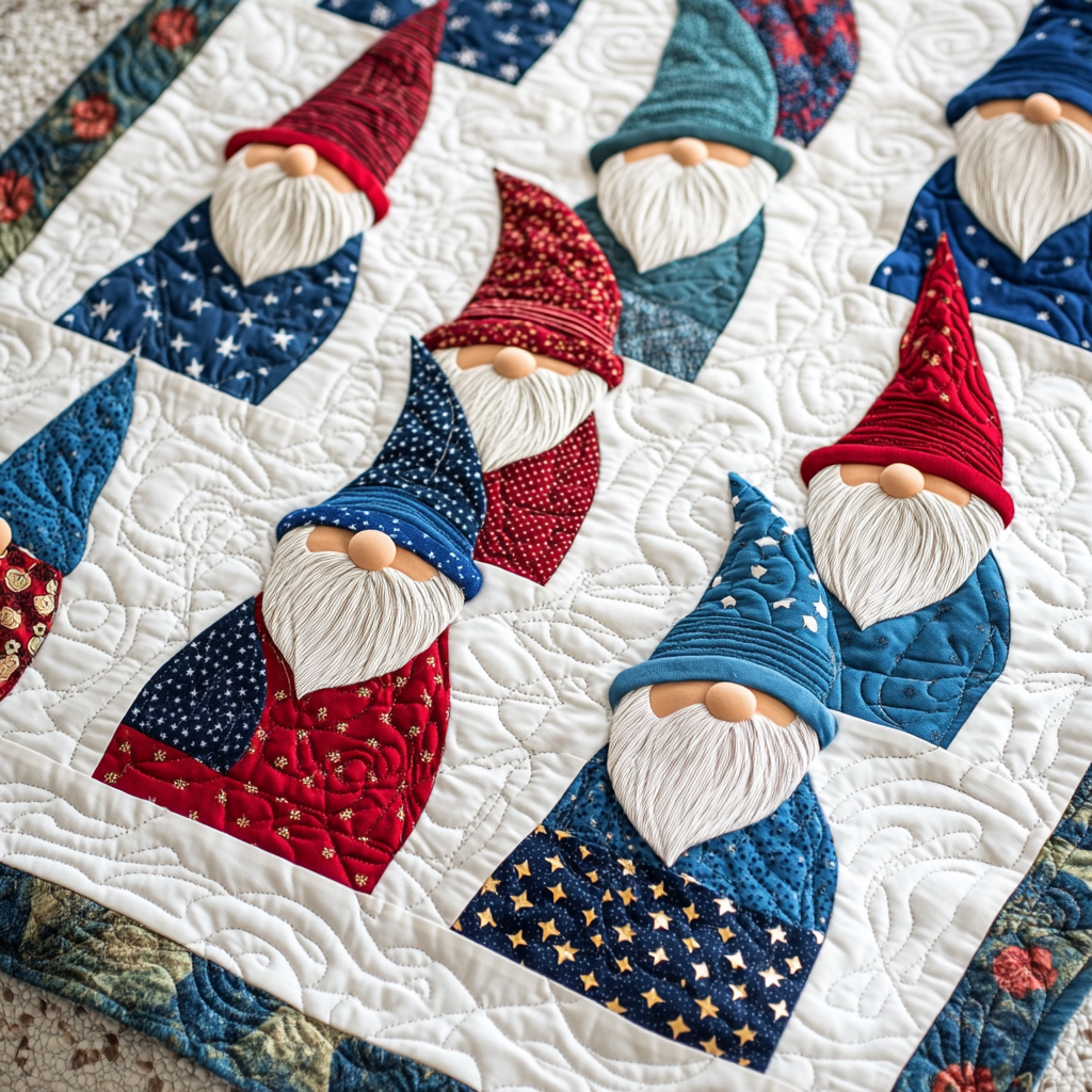 Patriotic Gnome TAI260924044 Quilt Blanket