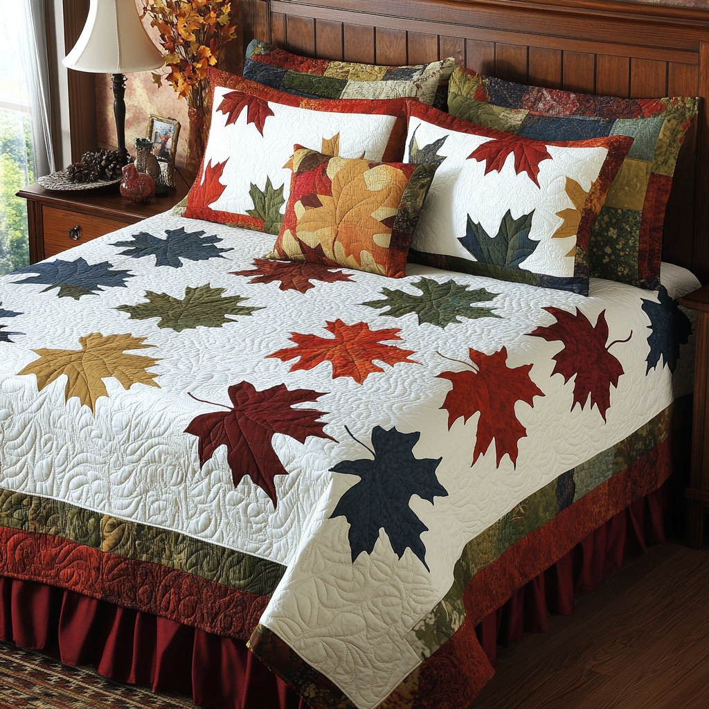 Maple Leaves DAI280824047 Quilt Bedding Set