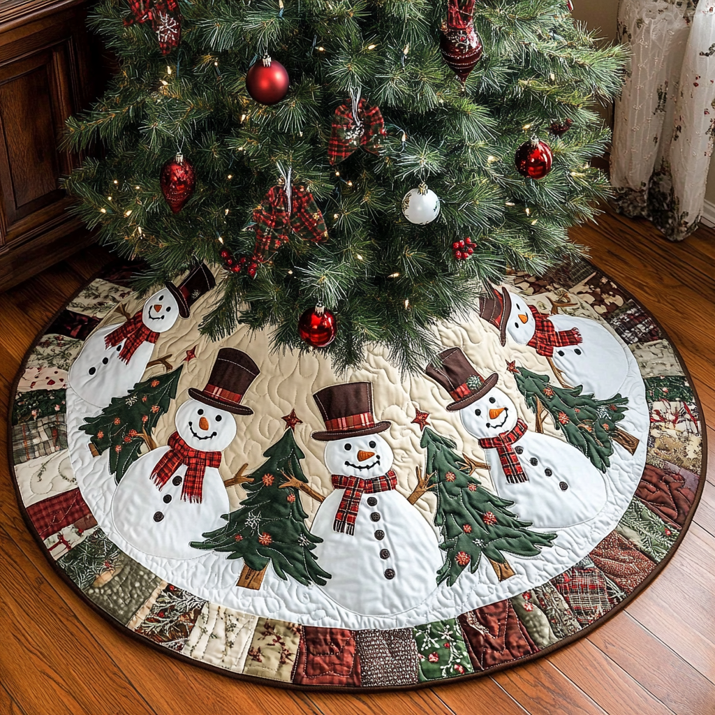 Christmas Snowman TAI141124314 Quilted Tree Skirt