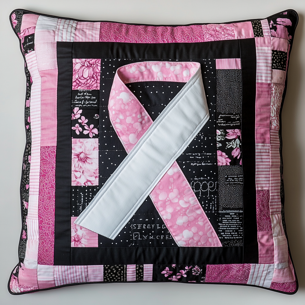 Breast Cancer Ribbon TAI101224283 Quilted Pillow Case