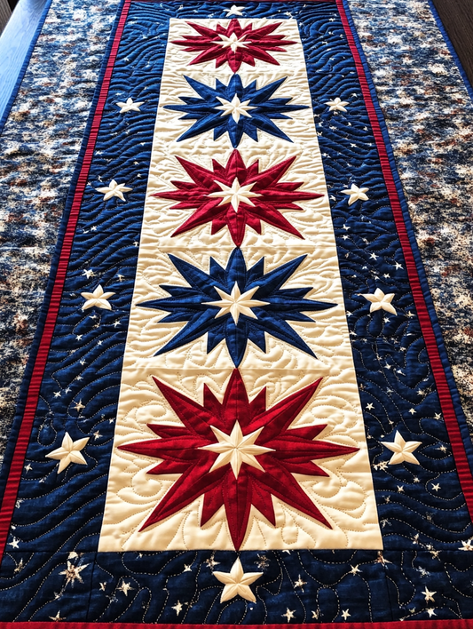 Patriotic Star DAI040225445 Quilted Table Runner