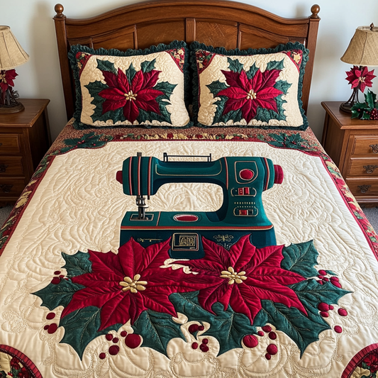 Christmas Sewing Machine TAI201124052 Quilt Bedding Set