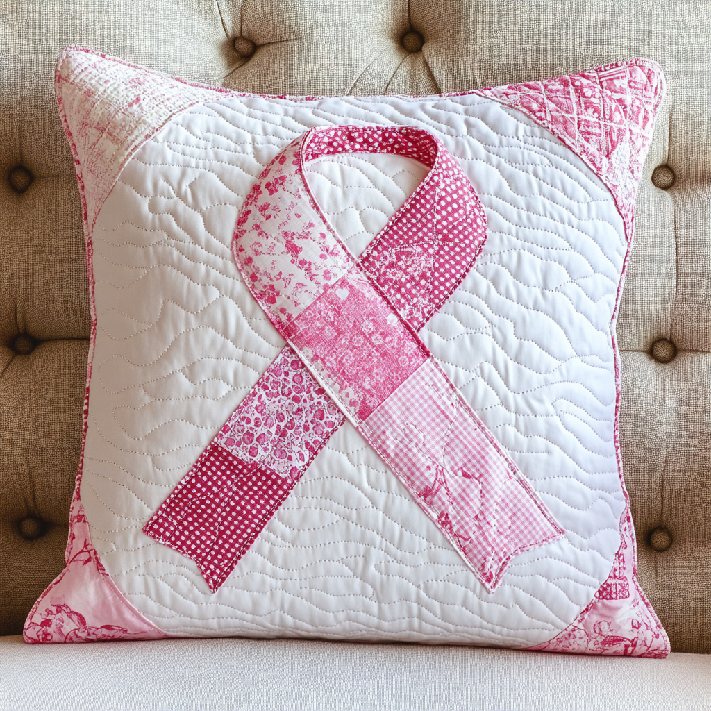 Breast Cancer Ribbon TAI101224285 Quilted Pillow Case