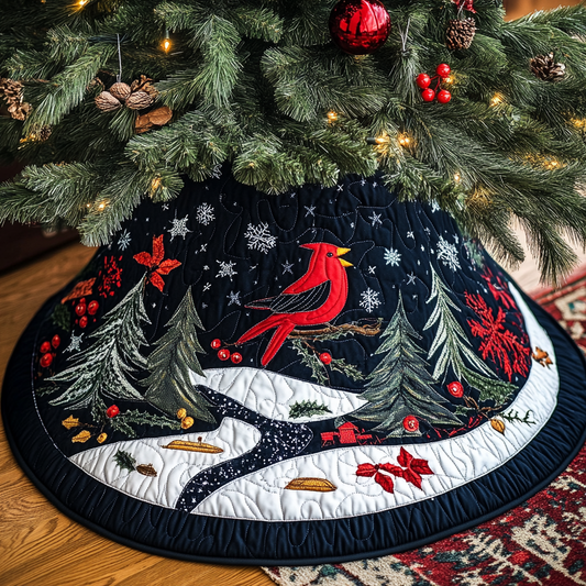 Christmas Cardinal TAI041024047 Quilted Tree Skirt