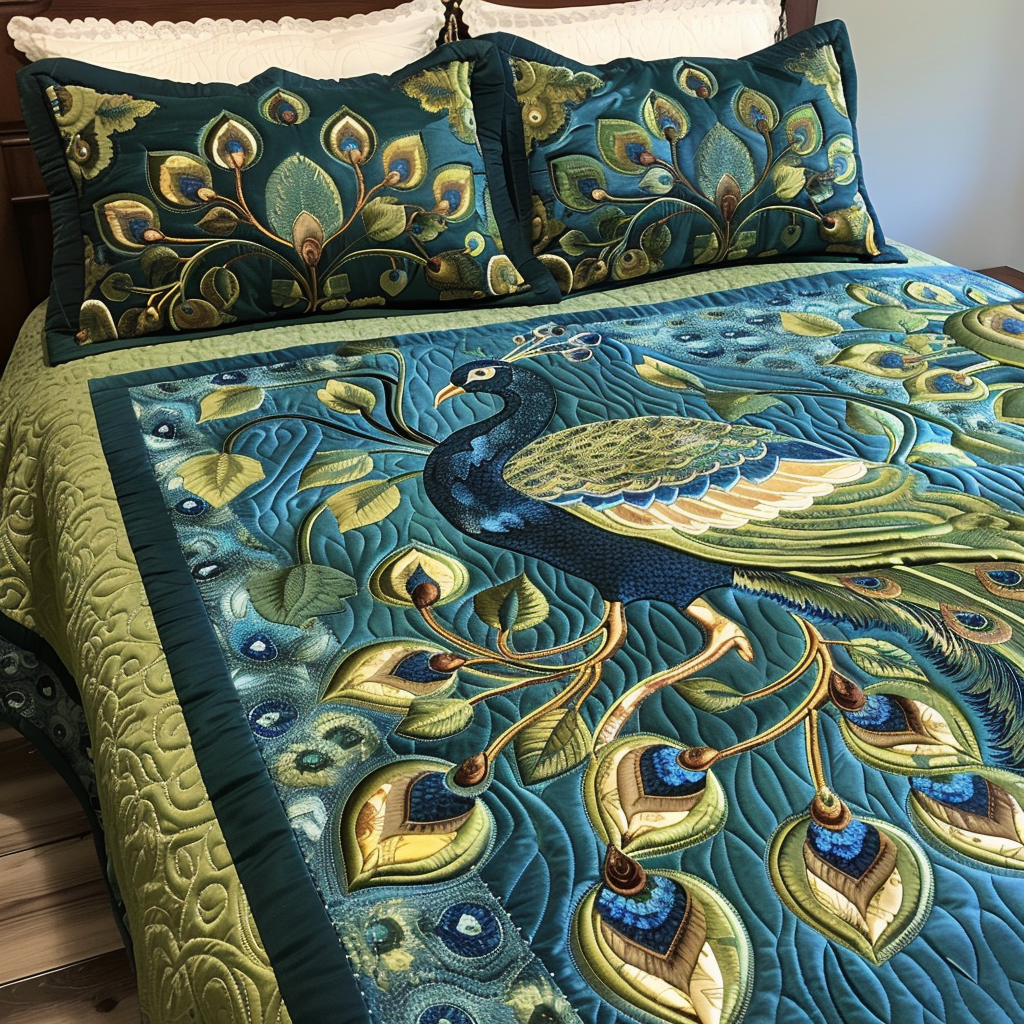 Peacock TAI170724017 Quilt Bedding Set