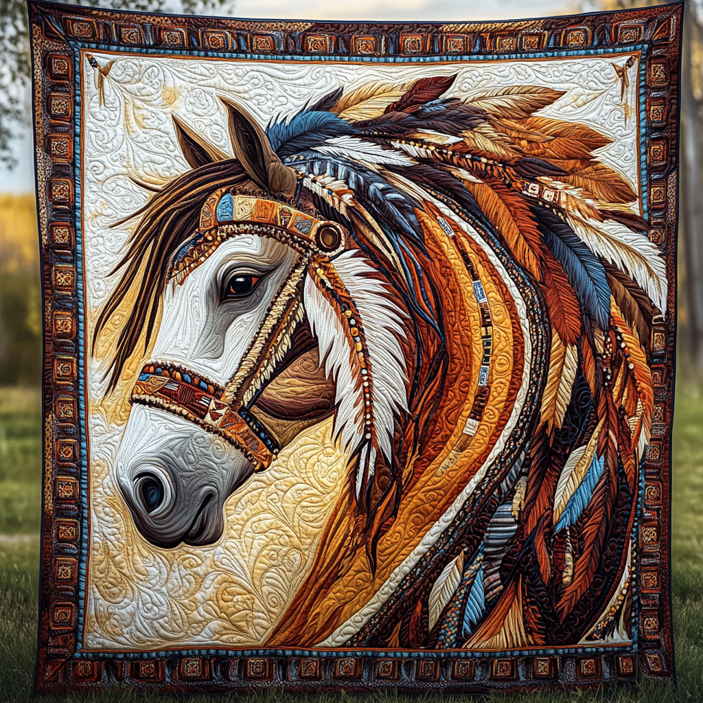 Native Horse TAI111124216 Quilt Blanket