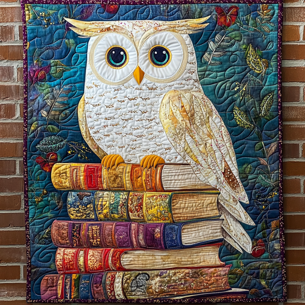 Bookish Owl DAI090125157 Quilt Blanket