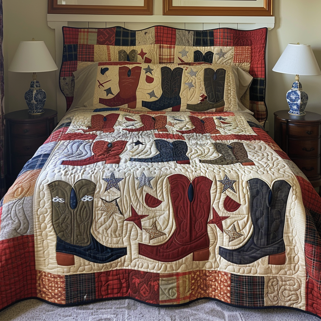 Cowboy Boot TAI251124101 Quilt Bedding Set