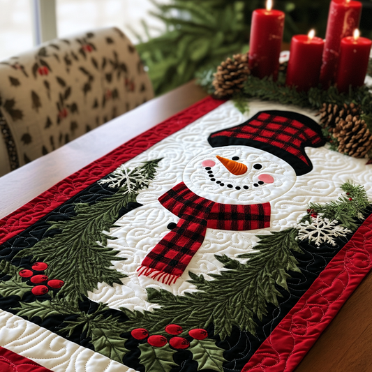 Christmas Snowman TAI111124357 Quilted Table Runner