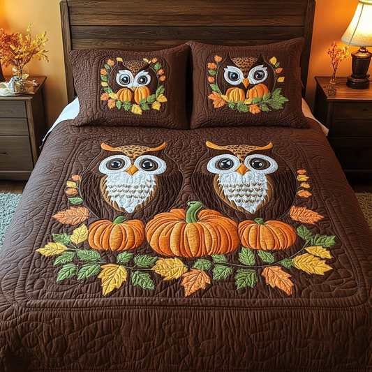 Pumpkin Owl DAI090125256 Quilt Blanket