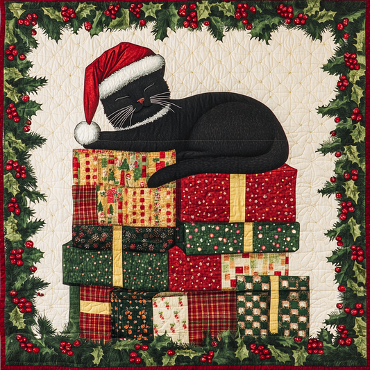 Christmas Sleepy Cat TAI201124380 Quilt Blanket