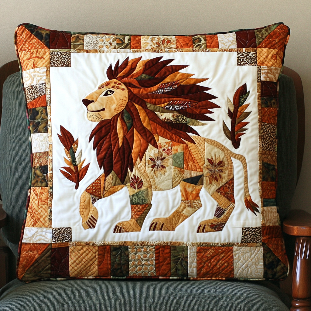 Native American Lion DAI171224156 Quilted Pillow Case