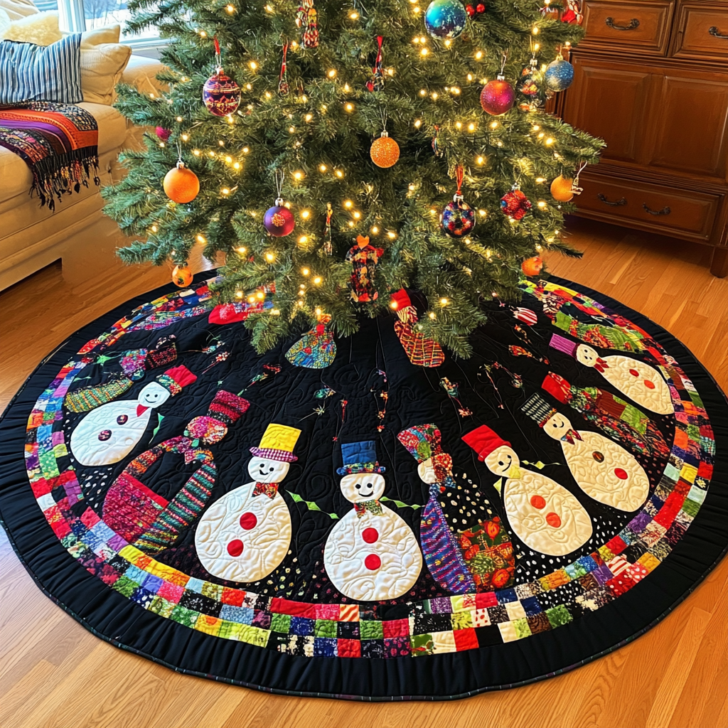 Christmas Snowman TAI021024107 Quilted Tree Skirt