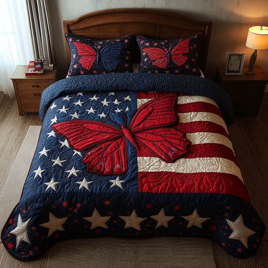 Patriotic Butterfly DAI190225166 Quilt Bedding Set