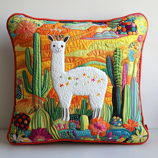 Cactus Llama DAI281124018 Quilted Pillow Case