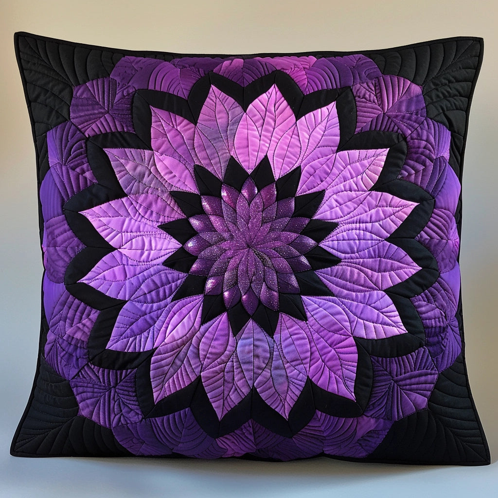 Purple Flower TAI240424172 Quilted Pillow Case