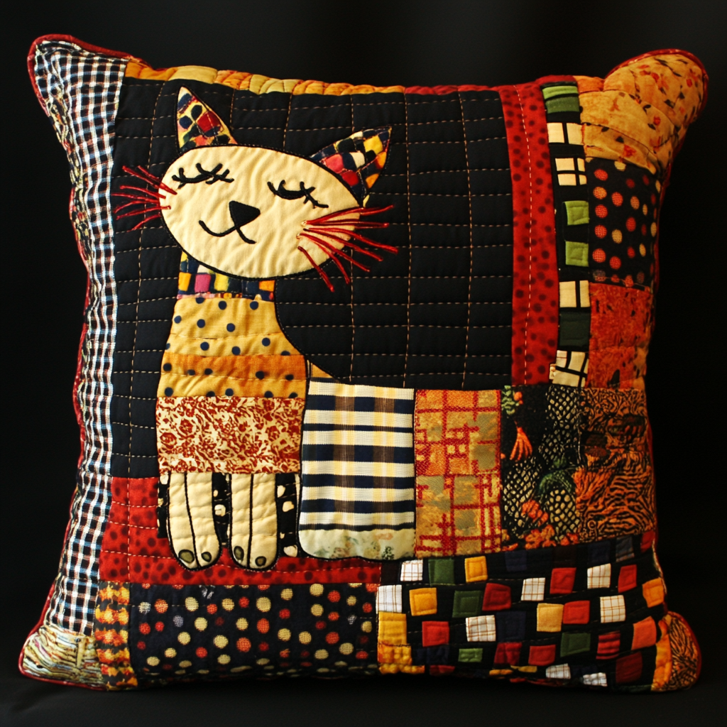 Cat TAI130824190 Quilted Pillow Case