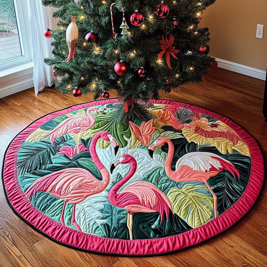 Flamingo TAI101224652 Quilted Tree Skirt