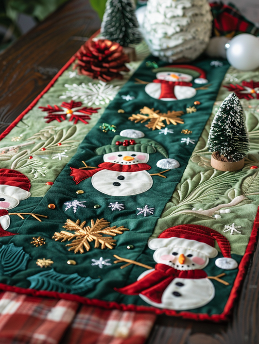 Christmas Snowman TAI010824031 Quilted Table Runner