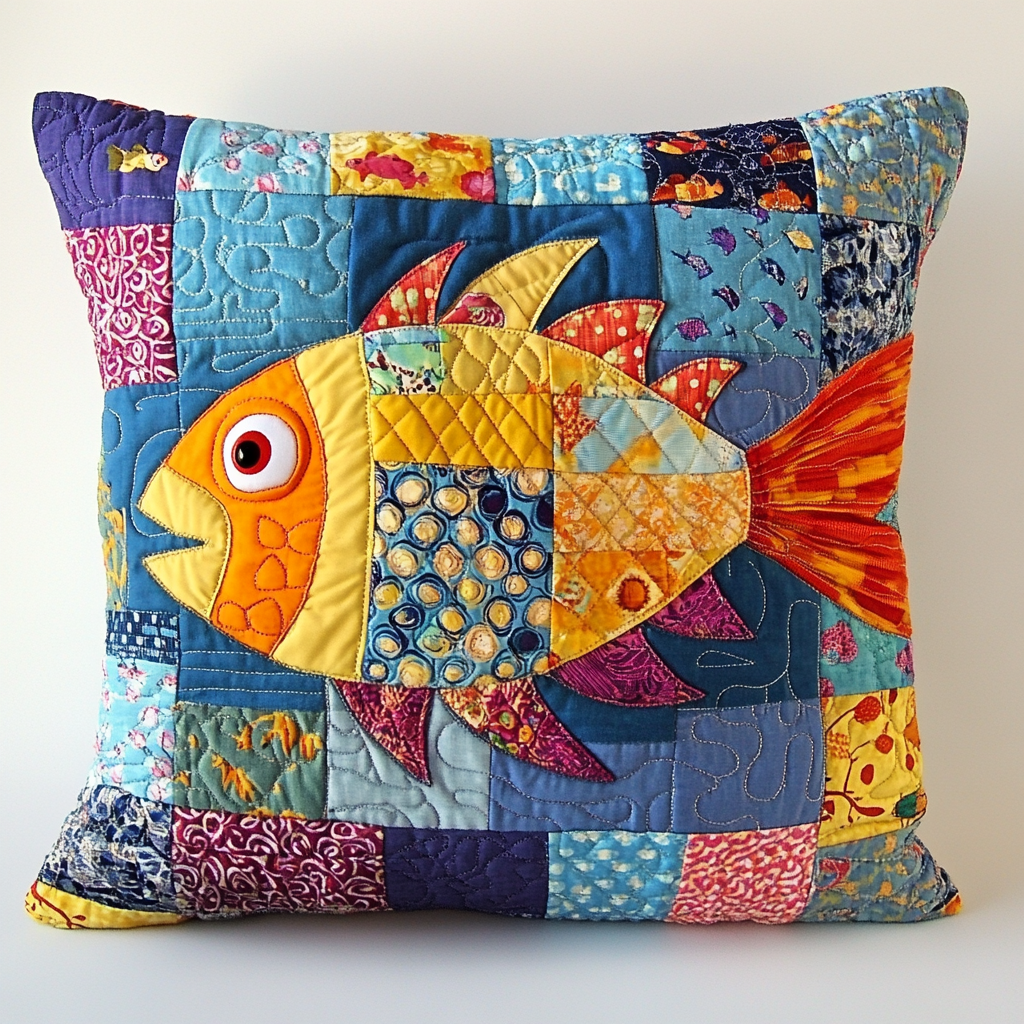 Fish TAI130824230 Quilted Pillow Case