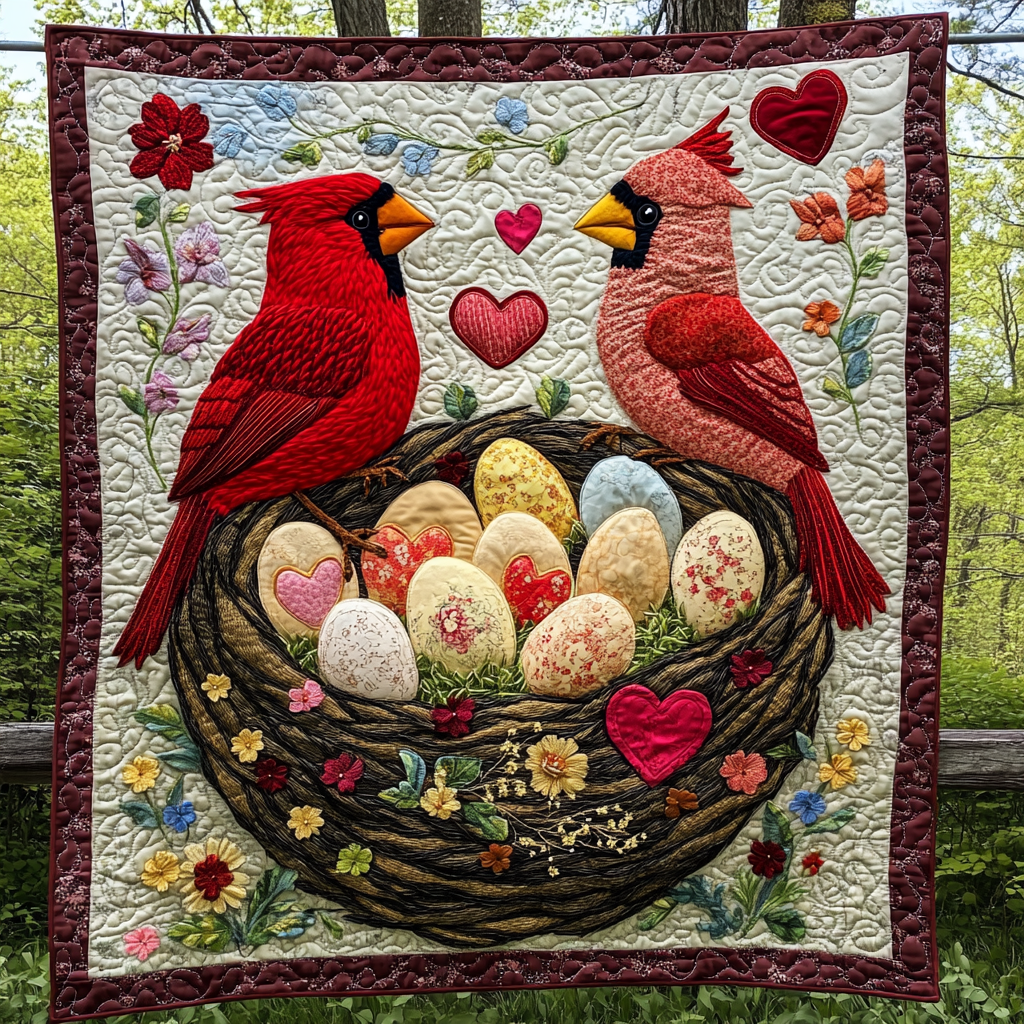 Valentine Cardinal DAI150125097 Quilt Blanket – Charming Favor